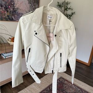 superdown Off-White Leather Jacket